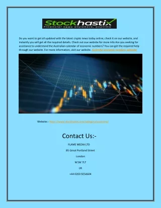 latest crypto news today online | Stockhastix.com