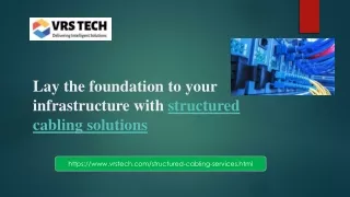 lay the foundation to your infrastructure with