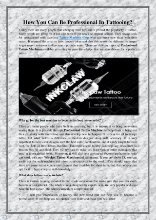 how you can be professional in tattooing