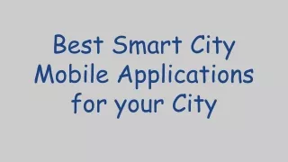best smart city mobile applications for your city