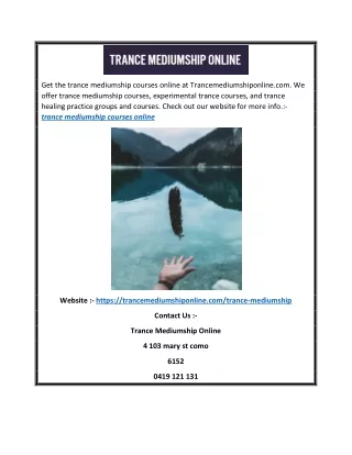 Trance Mediumship Courses Online | Trancemediumshiponline.com