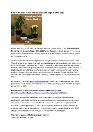 global artificial plants market research report