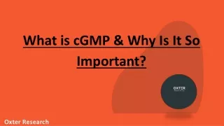 What is cGMP & Why Is It So Important