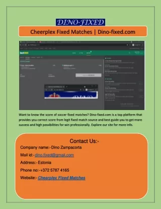 cheerplex fixed matches dino fixed com