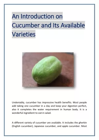 an introduction on an introduction on cucumber