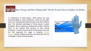 Buy Cheap and Best Disposable Nitrile Exam Gloves Online in Dallas