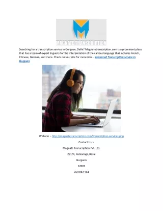 searching for a transcription service in gurgaon