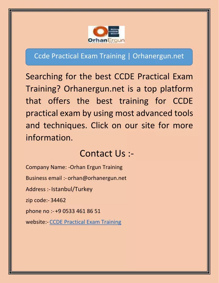 ccde practical exam training orhanergun net
