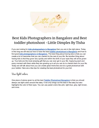 Best kids photographers in Bangalore and Best toddler photoshoot -LittleDimples By Tisha