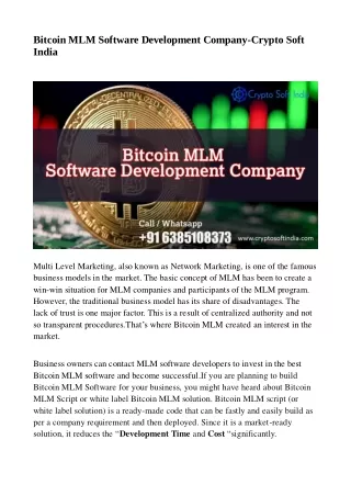 bitcoin mlm software development company crypto