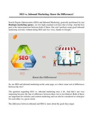 seo vs inbound marketing know the differences