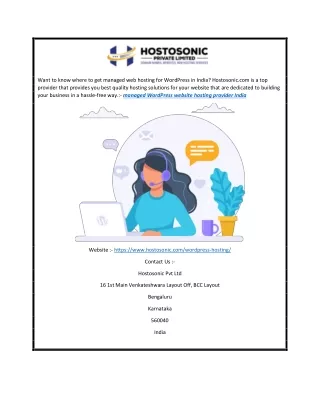 Managed WordPress Website Hosting Provider India | Hostosonic.com
