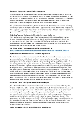 automated smart locker system market introduction