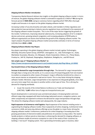 shipping software market introduction