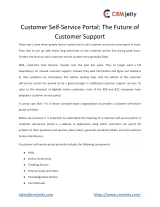 customer self service portal the future
