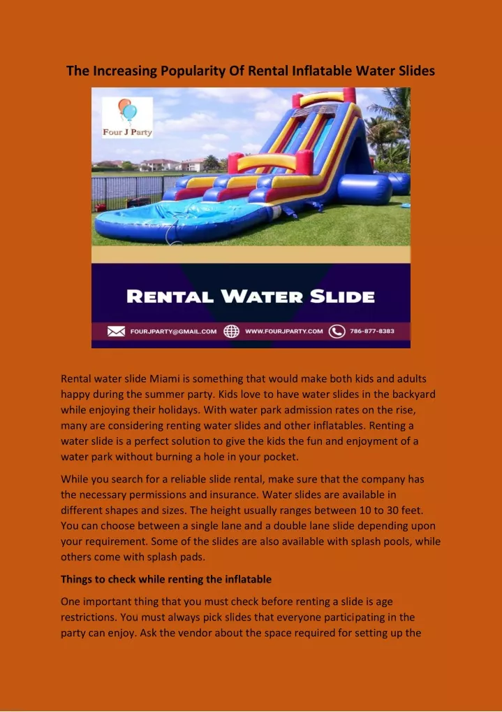 the increasing popularity of rental inflatable