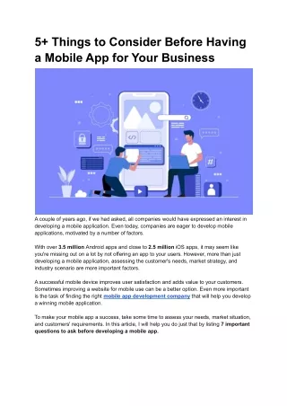 5 things to consider before having a mobile