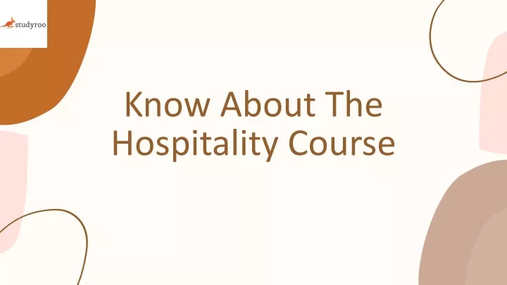 know about the hospitality course