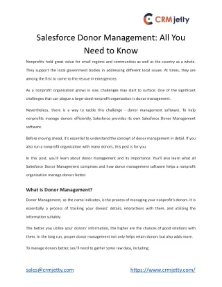 salesforce donor management all you need to know