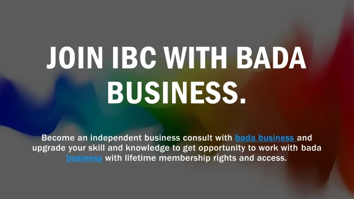 join ibc with bada business