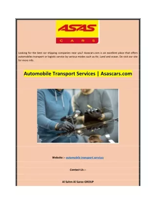 Automobile Transport Services  Asascars