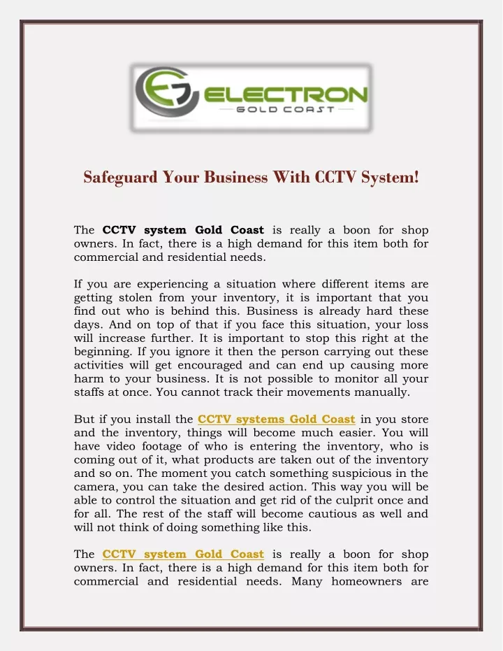 PPT - Safeguard Your Business With CCTV System PowerPoint Presentation ...