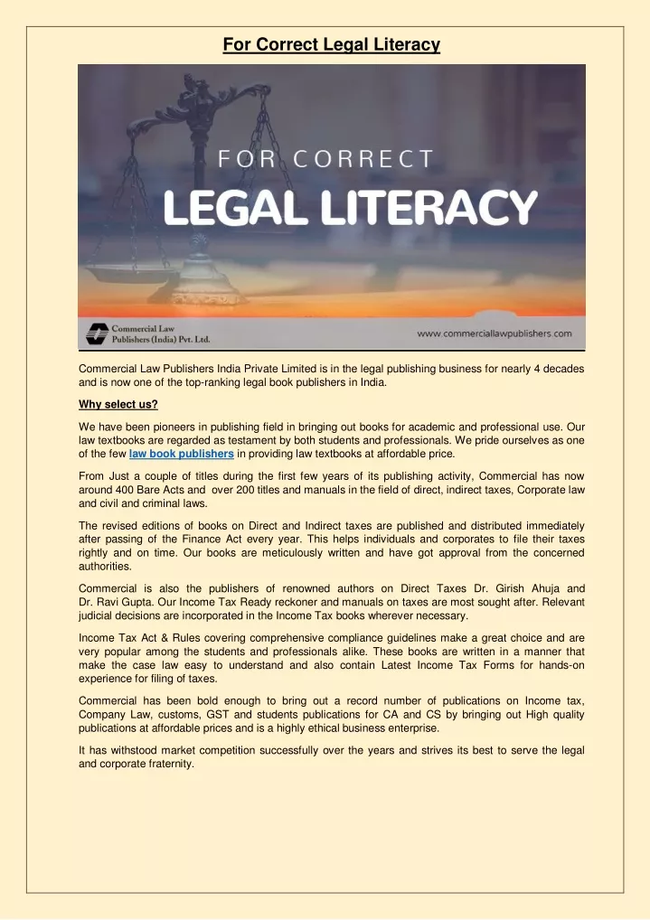 for correct legal literacy