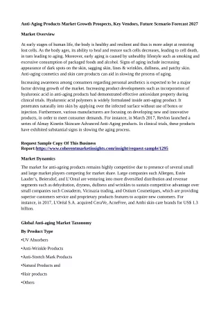 anti aging products market growth prospects