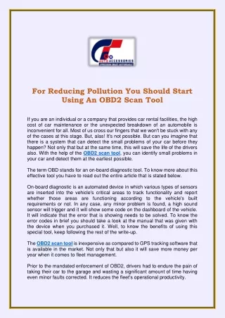 for reducing pollution you should start using