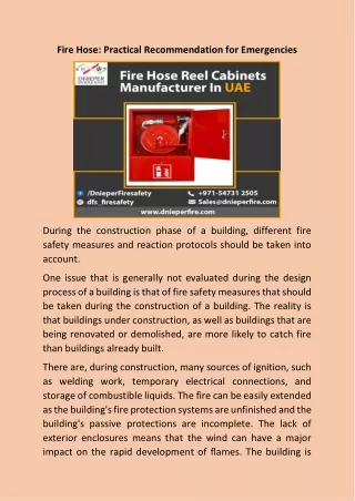 fire hose practical recommendation for emergencies