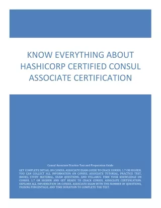 know everything about hashicorp certified consul