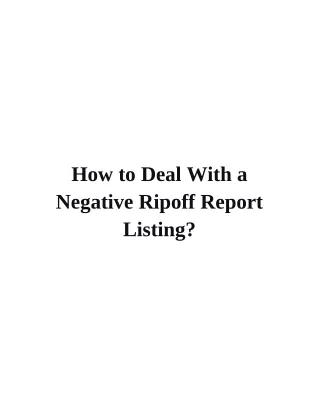 how to deal with a negative ripoff report listing