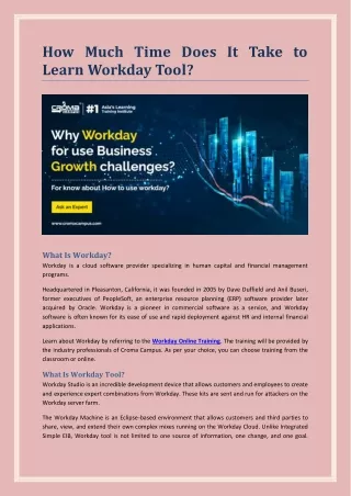 how much time does it take to learn workday tool