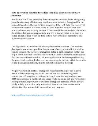 data encryption solution providers in india
