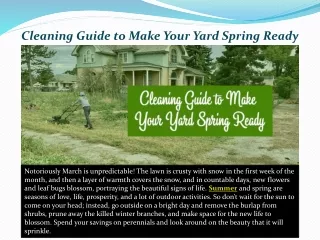 Cleaning Guide to Make Your Yard Spring Ready