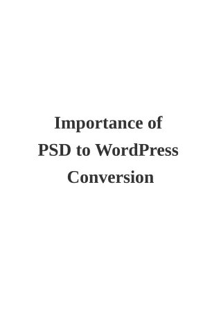 importance of psd to wordpress conversion