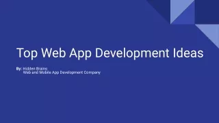 top web app development ideas