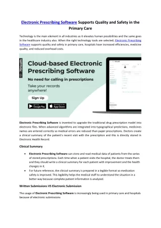 electronic prescribing software supports quality