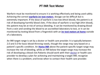 pt inr test meter