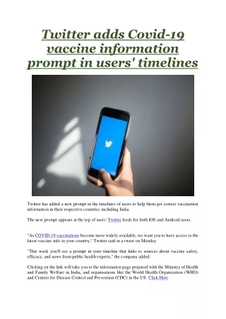 twitter adds covid 19 vaccine information prompt