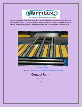 Pneumatic pop up | Omtec.com