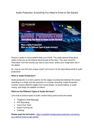audio production everything you need to know