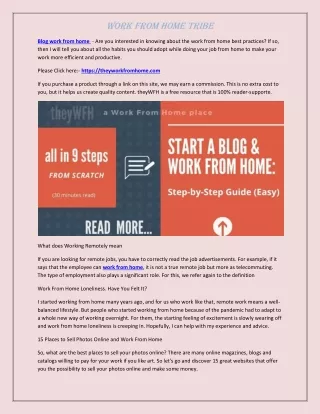 work from home tribe