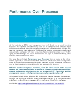 performance over presence