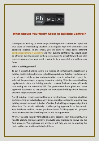 what what should you worry about in building
