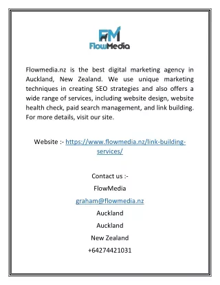 Backlinks Building Services Auckland  Flowmedia.nz