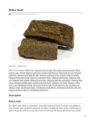 rolex hash
