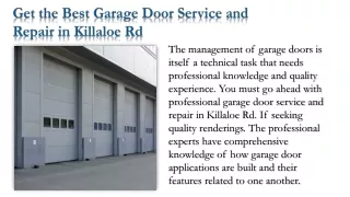 Get the Best Garage Door Repair Company on Killaloe Rd