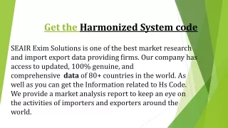 get the harmonized system code