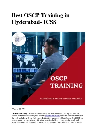 best oscp training in hyderabad icss